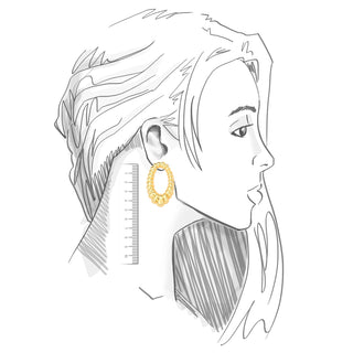 Open Oval Twist Earrings in Gold