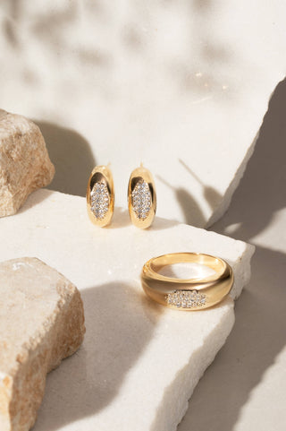 Basic Gold Open Hoops with Micro Pave Detailing