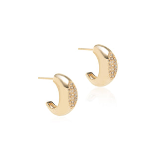 Basic Gold Open Hoops with Micro Pave Detailing