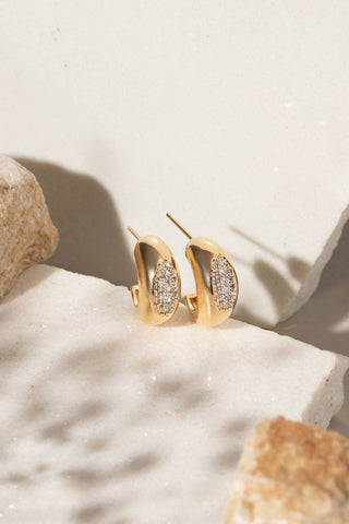 Basic Gold Open Hoops with Micro Pave Detailing