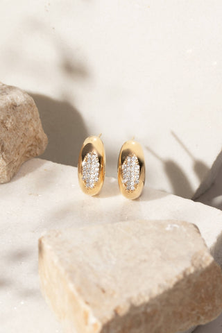 Basic Gold Open Hoops with Micro Pave Detailing