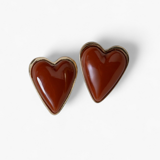Caramel Heart Studs