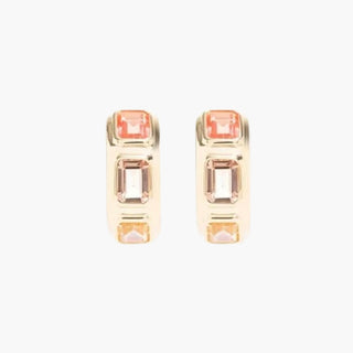 Bezel-Set Multicolor Crystal Hoops in Gold