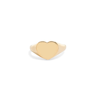 Solid Heart Pinky Ring in Gold