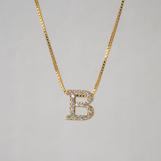 Signature Initial Pendant Necklace - B