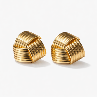 Twist Square Studs – Gold