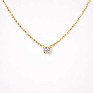 Bezel Dot Necklace in Gold Ball Chain