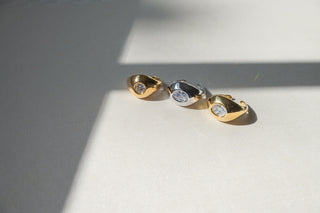 CERCLE II – Sculpted Oval Ring in Rhodium