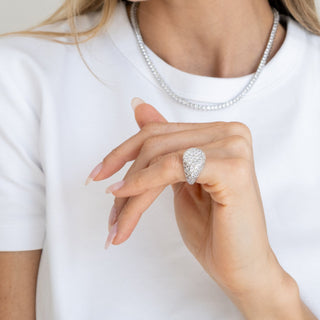 ICONIQUE Round Ring – Rhodium