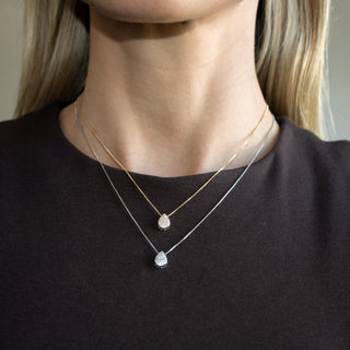 Mini Pear Halo Pendant Necklace
