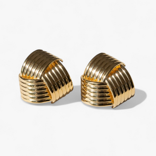 Twist Square Studs – Gold