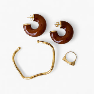 CARAMEL SWIRL HOOPS