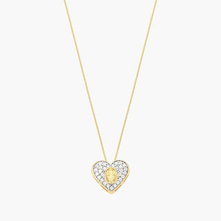 Our Lady of Graces Pave Heart Necklace