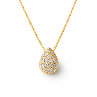 Mini Pear Halo Pendant Necklace
