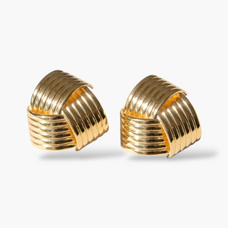 Twist Square Studs – Gold