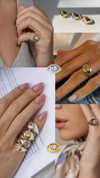 CERCLE II – Sculpted Oval Ring in Rhodium