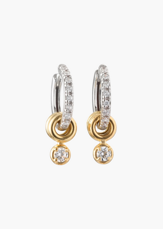 Two-Tone Pavé Drop Hoops