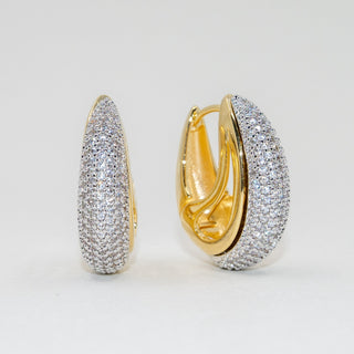 Pavé Dome Huggie Hoops