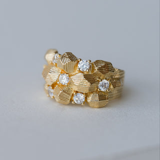 Sculpted Cluster Ring