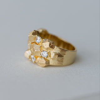 Sculpted Cluster Ring